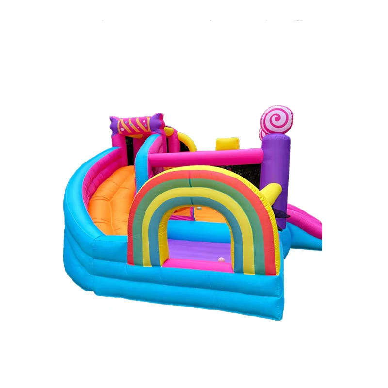 Candy House Inflatable Bounce House Kids Eco Friendly Oxford Cloth Indoor Multi Play Climb Jump Game Toy Max Capacity 1 4person