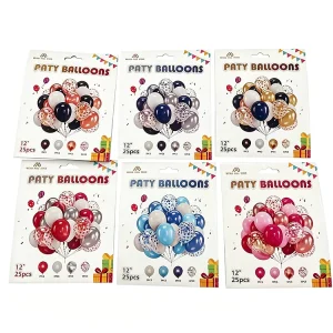 Card Pack 25Pcs Sequin Balloons Metallic and Pearl Balloons Set for Birthday Party Wedding Scene Arrangement Decoration