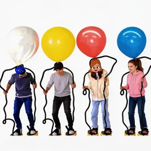 Carnival Booth Multiplayer Interactive Competitive Challenge Foot Pressed Air Pump Pedal Blowing Inflatable Balloon Dart Game