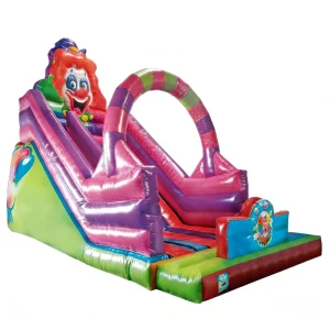 Carnival Clown Themed Giant Inflatable Slide Eco-Friendly PVC Material 6-12 Capacity Kids Circus Adventure Play Equipment