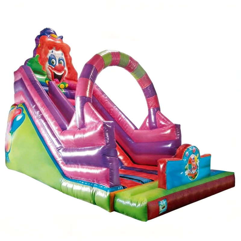 Scivolo Gonfiabile Gigante a Tema Clown da Carnevale, Materiale PVC Eco-Friendly, Capacità 6-12 Bambini, Attrezzatura da Gioco per Circo