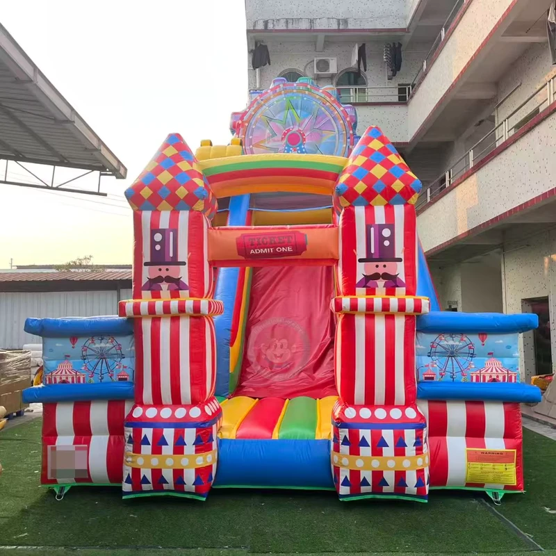 Seluncuran Kering Karnaval Besar Seluncuran Inflatable Jalur Ganda Seluncuran Berwarna untuk Dijual