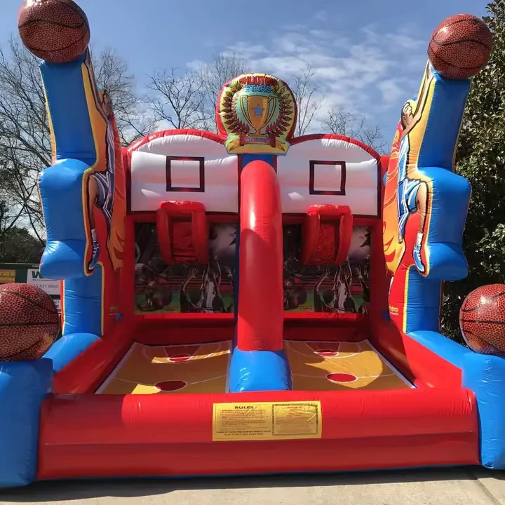 Carnival Fun Game Inflatable Basketball Bounce House Shoot Game Double Hoops Inflatable Basketball Hoop