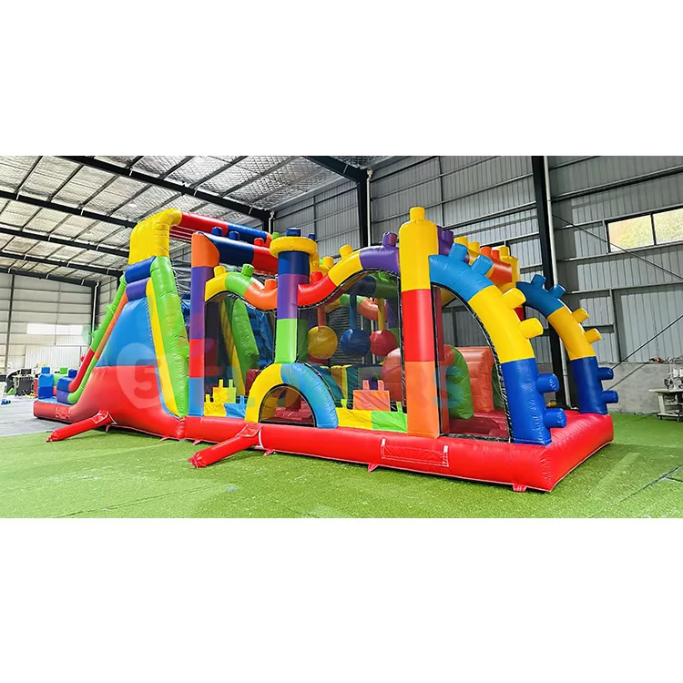 Karnevalsspiele aufblasbarer Hindernisparcours für Erwachsene und Kinder, Castillo Inflable mit Rutschen