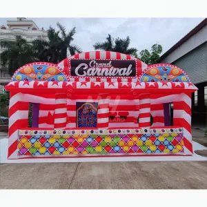 Carnival Kiosk Inflate Tent Outdoor PVC Festival Stand with Blower for Kids and Adults Festive Decoration