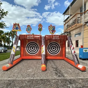 Carnival Outdoor Interactive Double Axe Throw Inflatable Game Durable PVC Material