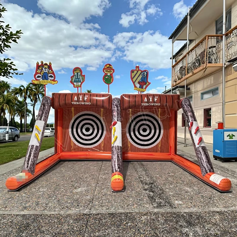 Juego Inflable Interactivo de Doble Hacha de Carnaval Material de PVC Duradero