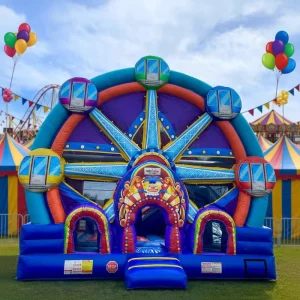 Noleggio di Gonfiabili a Tema Carnevale: Casa Gonfiabile a Forma di Ruota Panoramica per Bambini e Adulti