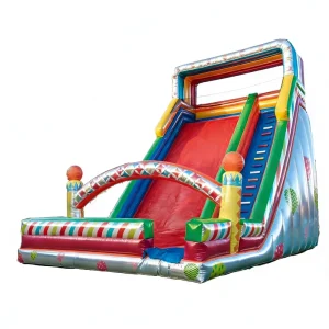 Carnival Themed Giant Inflatable Slide for Kids Eco-Friendly PVC Material High-Capacity Commercial Grade Outdoor Dry Slide