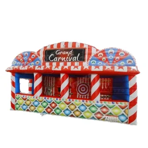 Carnival Themed PVC Inflatable Game Booth with Archways and Target Designs Inflatable Interactive Sports Games