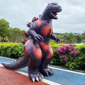 Cartoon Animal Character Parade Performance Inflatable Walking Mascot Costume Bear Panda Godzilla Burning Effect