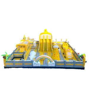 Cartoon Inflatable Obstacle Course Bounce House Playground for Kids Outdoor