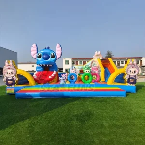 Cartoon Inflatable Playground Jumping Castle OEM Backyard Outdoor Inflatable Theme Park Inflatable Bounce House Dry Slide