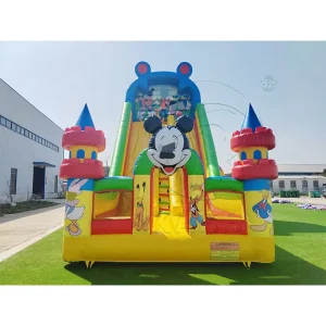 Cartoon Mouse Themed Inflatable Dry Slide with Bounce House Commercial Kids Amusement Inflatable Playground for Events