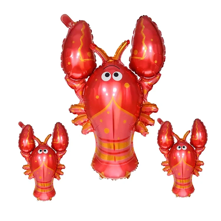 Cartoon Sea Animal Lobster Party Decorations Kids Toys Aluminum Foil Helium Balloons in Bulk