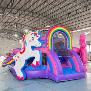 Cartoon Unicorn Bounce Inflatable Kids Moonwalk Inflatable Bouncing Toys
