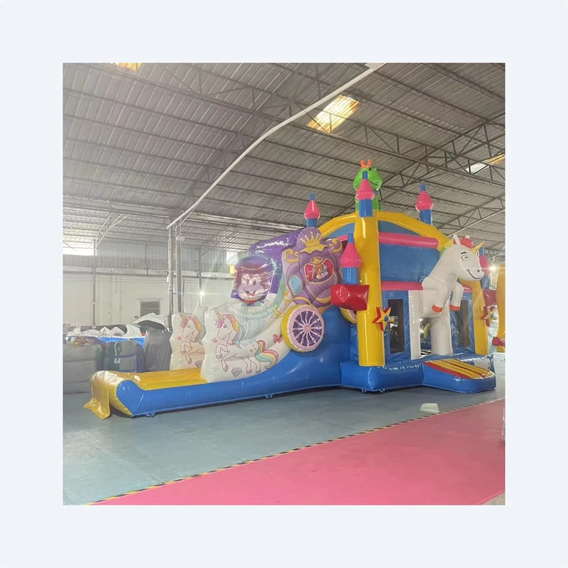 Cartoon Unicorn Toys Inflatable Bounce with Slide Commercial Bouncing Castle Toys Kids