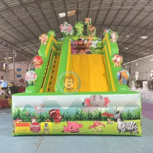 Cartoon Zoo Animal Inflatable Slide Toys Commercial Inflatable Slide Dry Slide