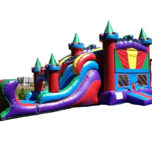 Castle V Roof Wet Dry Combo Inflatable Castle Combo Bounce House for Kids