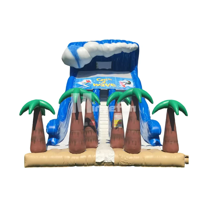 Catch a Wave Tropical Dual Lane 8*8*5m Inflatable Water Slide