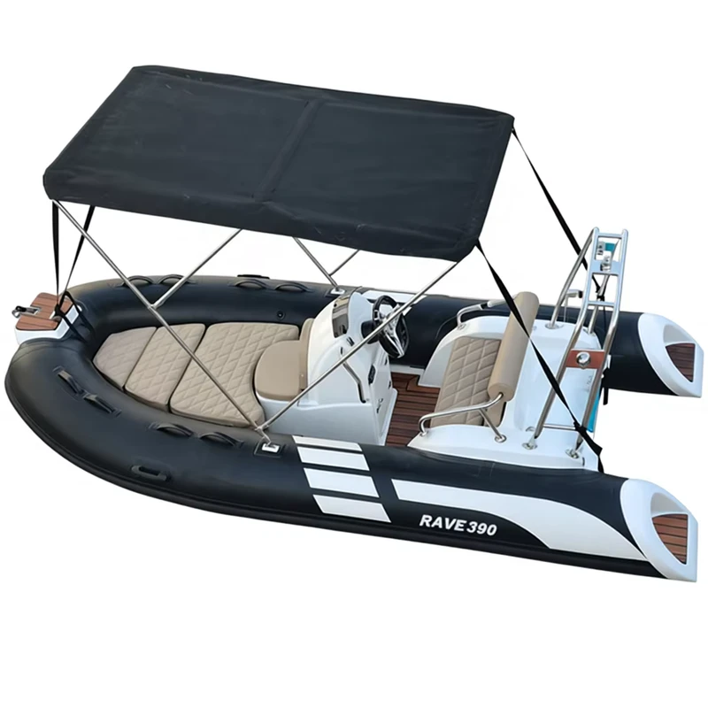 Perahu Inflatable Rigid Ce Hypalon untuk Olahraga dan Rekreasi, Lantai Fiberglass, Bantal Dek Hypalon, Kayak