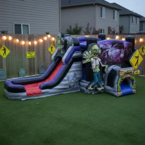 Celebration Walking Dead Zombie Bouncer Slide Jumps Inflatables Adventure Bounce House for Rent