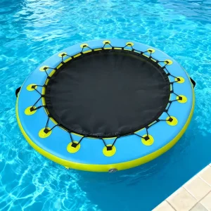 Center Mesh Floating Ring Heavy Duty Hammock Inflatable Leisure Water Dock Platform