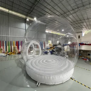 Tienda de domo inflable transparente ecológica de 3m de diámetro, doble costura, con soplador para aventuras al aire libre