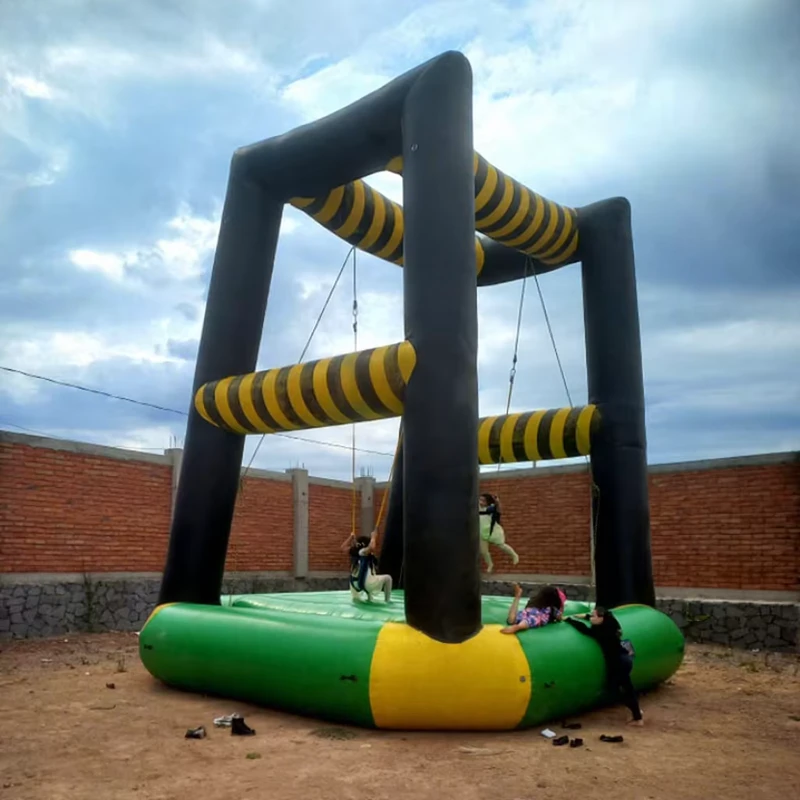 Challenge Inflatable Bungee Jumper Kids Screaming Bungee Jumping Trampoline Inflatable Games with Air Blower