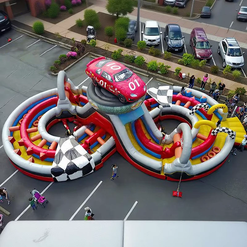 Challenge Inflatables Obstacle Course Carnival Sport Games Ride Figure 8 Obstacle Course for Kids and Adult