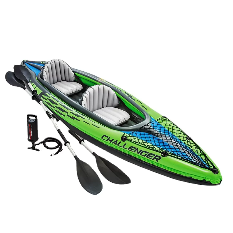 Balsa de Pesca Inflable para 2 Personas Challenger, Canoa Kayak para Deportes Acuáticos