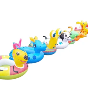 Child Inflatable PVC Swim Seat Ring with Cartoon Animal Design Pool Float Water Raft for Swimming Pool