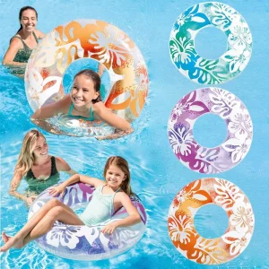 Child PVC Inflatable Swimming Ring 91cm Diameter Flower Design for Swing Ring & Lifebuoy for Kids’ Play