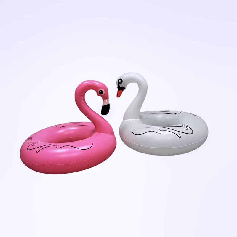 Anello Gonfiabile per Nuoto a Forma di Cigno Flamingo in PVC Spesso e Carino con Paillettes