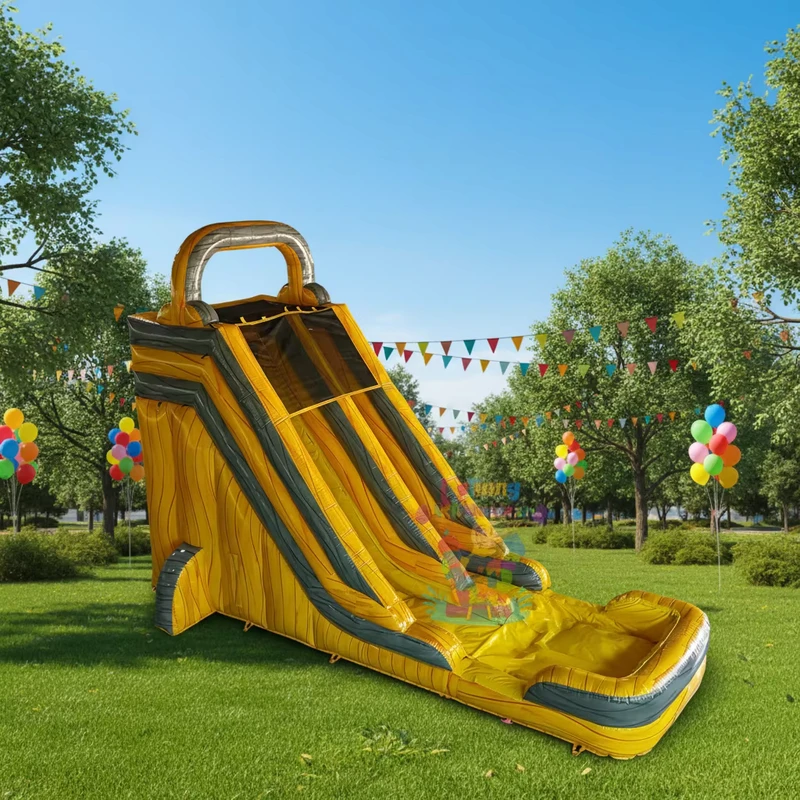 Children Commercial PVC Inflatable Grade Water Slide with Pool Giant Backyard Dry Slides for Kids