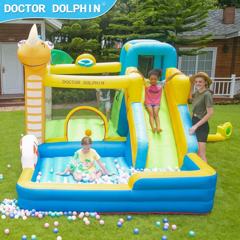 Castello Gonfiabile Piccolo per Bambini, Divertimento all'Aperto, Castello Gonfiabile con Scivolo, Regalo per Facile Montaggio