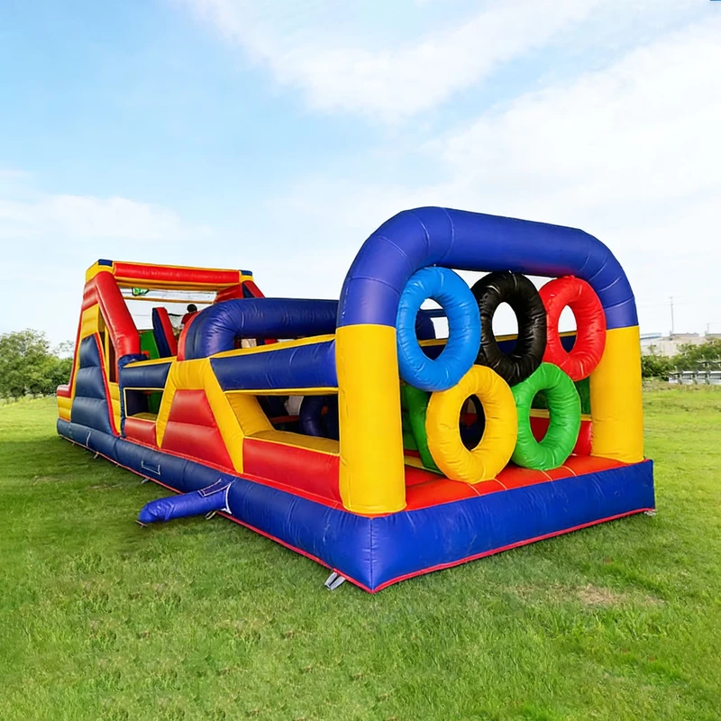 Château gonflable pour enfants équipement de parcours d'obstacles en PVC garantie commerciale de 3 ans