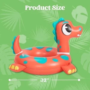 Conjunto de Flutuadores Infláveis de PVC para Crianças com Design de Animais para Tartaruga, Dinossauro e Leão Marinho