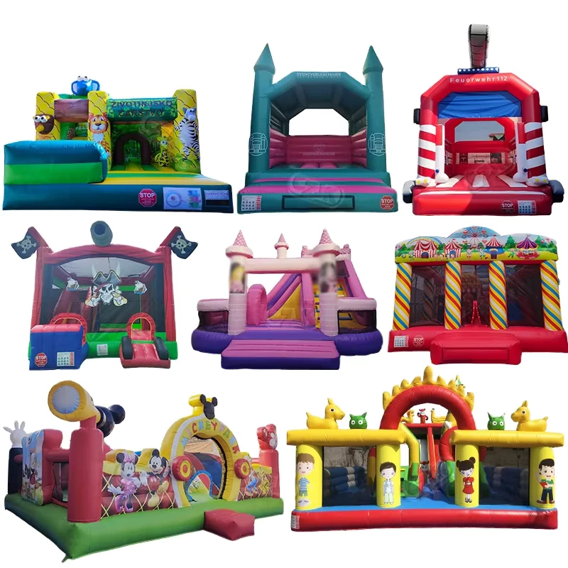 Kinder Kommerzielles riesiges PVC aufblasbares Sprungspielplatz-Kombinationsspiel mit Blower, Rutsche und Pool