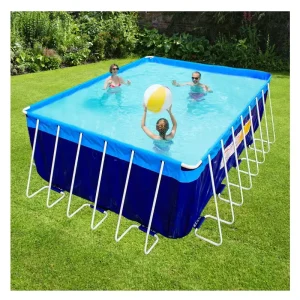Children’s Durable Above Ground PVC Rectangular Swimming Pool with Easy-set Waterproof Outdoor Family Use
