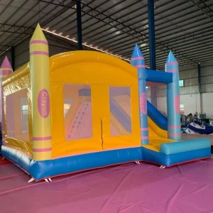Children’s Inflatable Castle Slide Outdoor Toy Square Castle Playhouse Small Trampoline for Venue Use