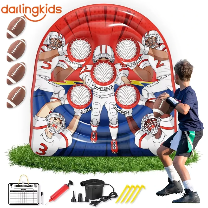 Permainan Dart Inflatable untuk Anak-anak, Set Interaktif Orang Tua-Anak, Target Melempar Sepak Bola dan Bola Basket