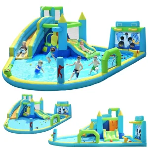 Children’s Inflatable Water Slide Park Large Inflatable House Splash Pool Suitable for Backyard Bouncy House Water Slide