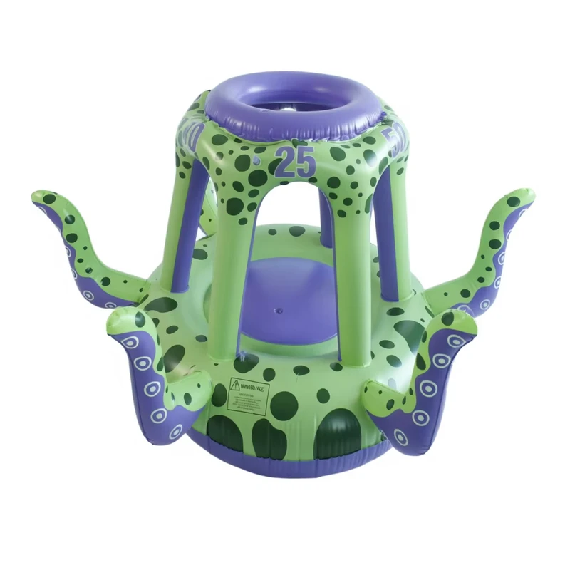 Children’s Octopus Shape Large Toys Water Toys Outdoor Swimming Pool Entertainment Inflatable Basketball Stand