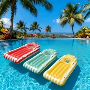 Children’s PVC Inflatable Surfboard Floating Water Toy Learning Swimming Board Model Unicorn Flamingo Puppy Fruit Row