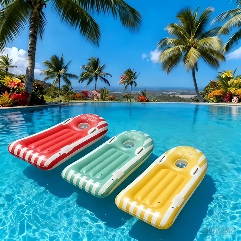 Children’s PVC Inflatable Surfboard Floating Water Toy Learning Swimming Board Model Unicorn Flamingo Puppy Fruit Row