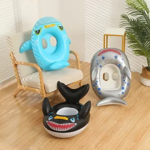 Children’s Shark Boat Swim Ring Water Park Swimming Pool Inflatable Toy Creative Cartoon Whale