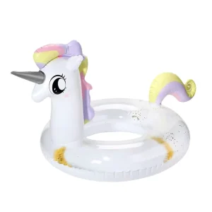 Children’s Unicorn Shape Eco Friendly Thick Inflatable Swimming Ring & Boat with Cartoon Pattern