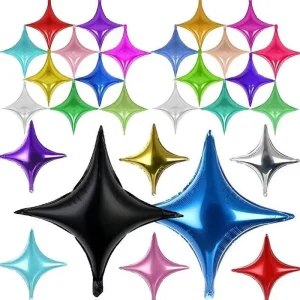 China 10-inch Four-Pointed Star Aluminum Foil Balloons Holiday & Background Wall Decor for KTV Bars Malls