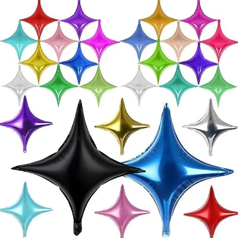 China 10-inch Four-Pointed Star Aluminum Foil Balloons Holiday & Background Wall Decor for KTV Bars Malls